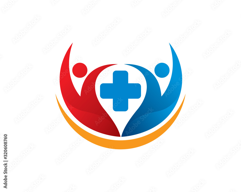 People plus logo template design, icon, symbol People plus logo template design, icon, symbol