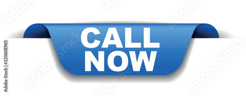 blue vector banner call now