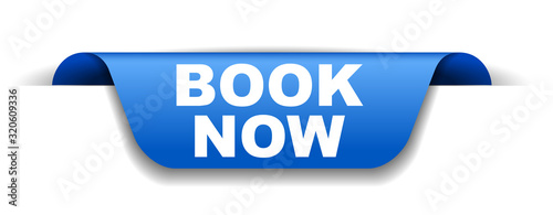 blue vector banner book now
