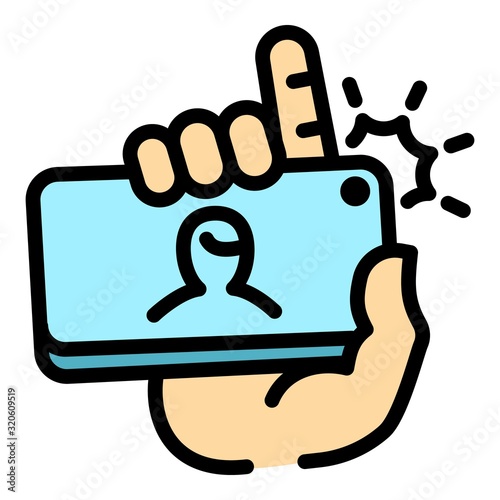Selfie icon. Outline selfie vector icon for web design isolated on white background