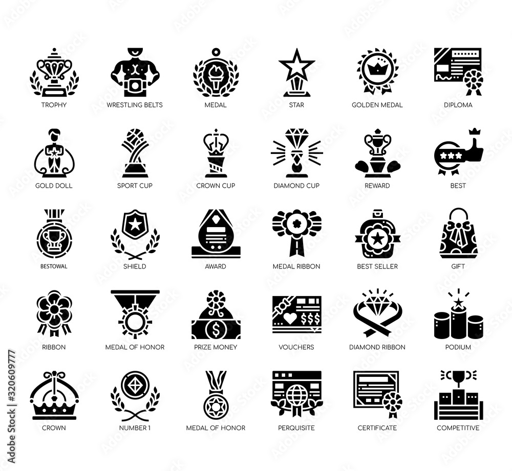 Set of rewards and badges thin line and pixel perfect icons for any web and app project. Set of rewards and badges thin line and pixel perfect icons for any web and app project.