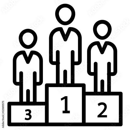 Winners Podium Concept, The medallists Podia on White background