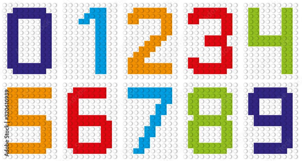 Brick numbers set / collection of 0 - 9 numbers