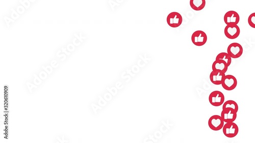 Heart, Thumb Up from live internet video, Stream. Motion Graphics. Transparent Background