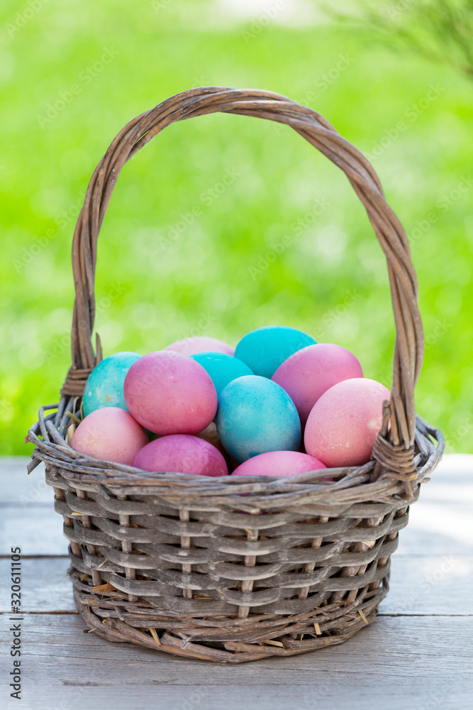 Easter eggs basket