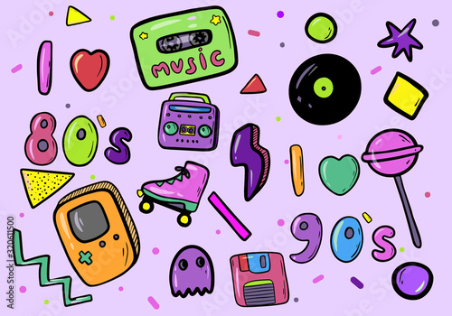 vintage set from the nineties and eighties