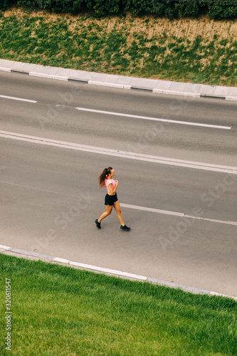 Woman Training On Street