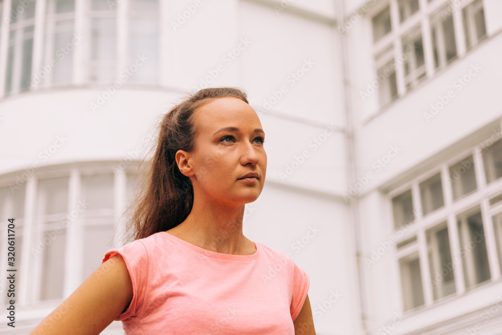 Woman Training On Street