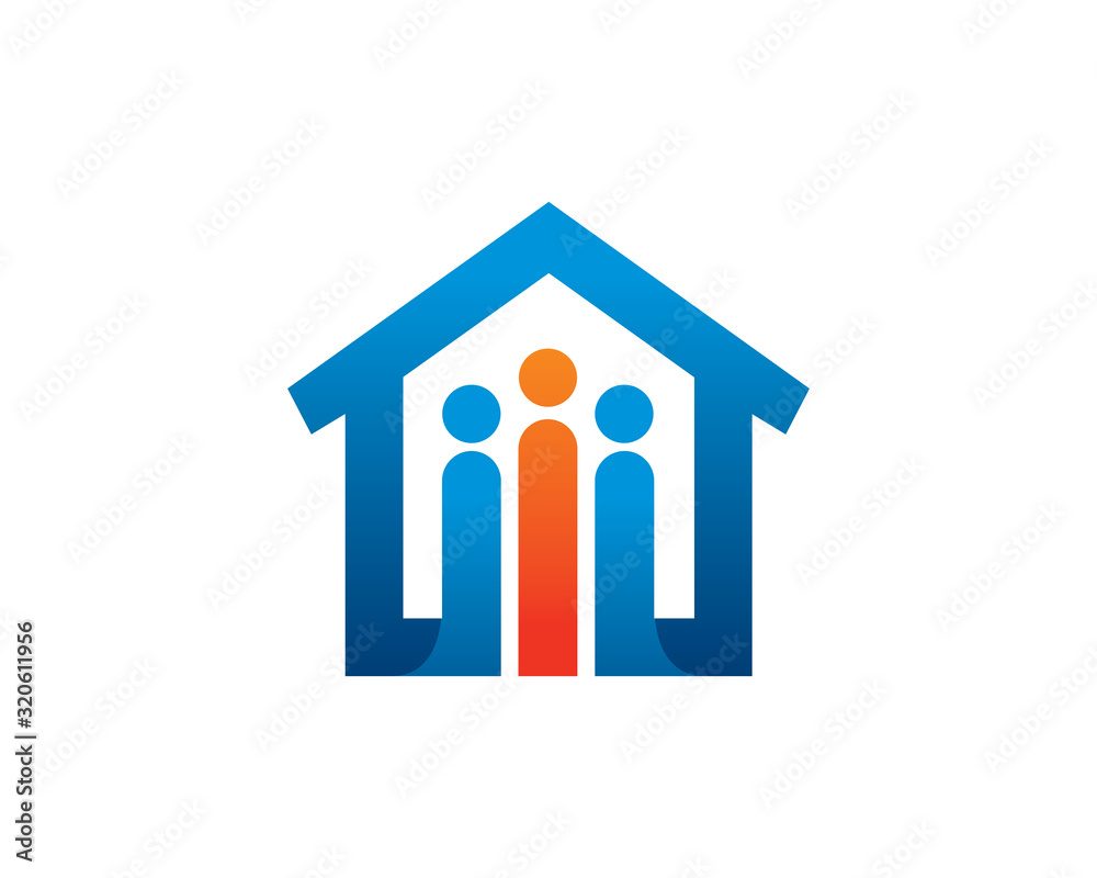 People and house logo template design, icon, symbol People and house logo template design, icon, symbol