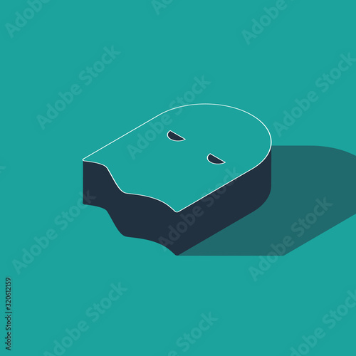 Isometric Executioner mask icon isolated on green background. Hangman, torturer, executor, tormentor, butcher, headsman icon. Vector Illustration