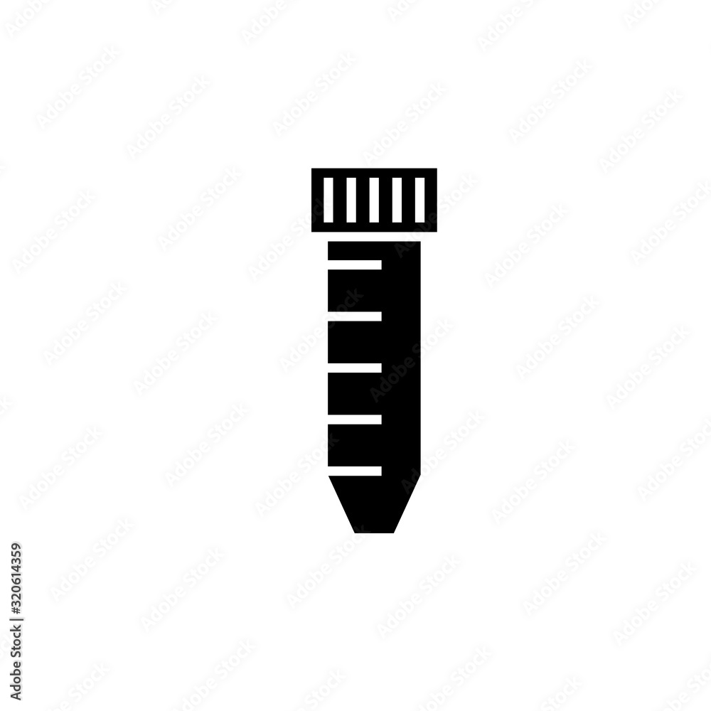 Blood sample in test tube icon. Clipart image isolated on white background