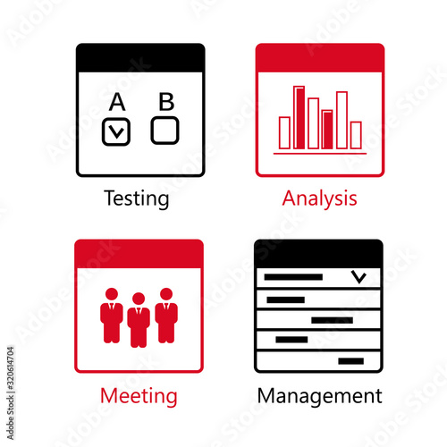 SEO Usability vector icons set. Analysis icons set