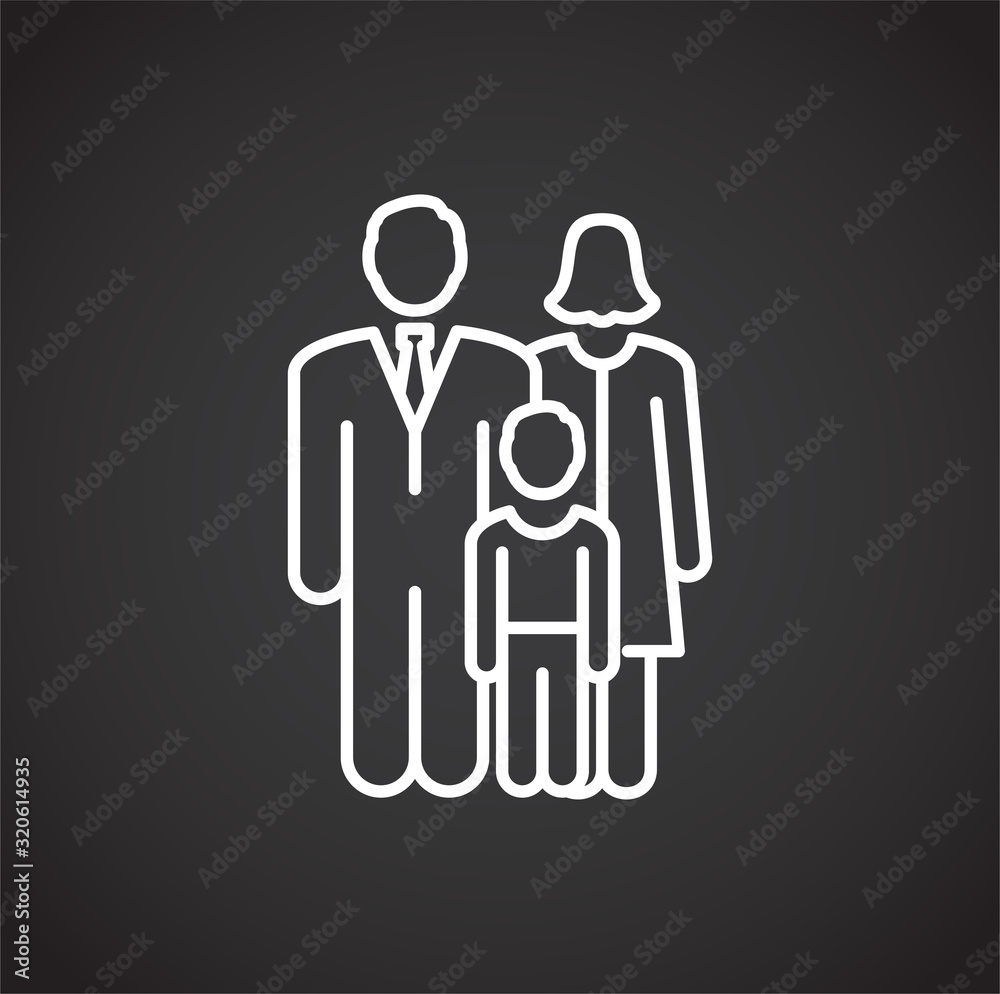 Family related icon on background for graphic and web design. Creative illustration concept symbol for web or mobile app