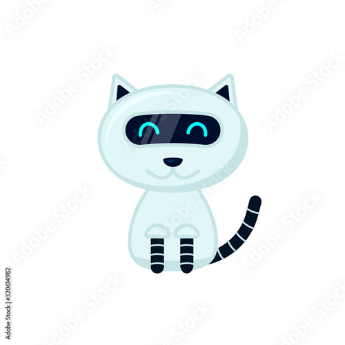 Robot cat icon. Clipart image isolated on white background