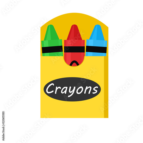 3 Crayon in box icon. Clipart image isolated on white background
