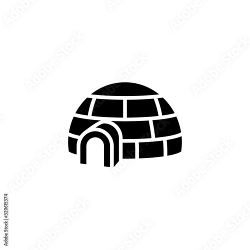 Igloo glyph icon. Clipart image isolated on white background