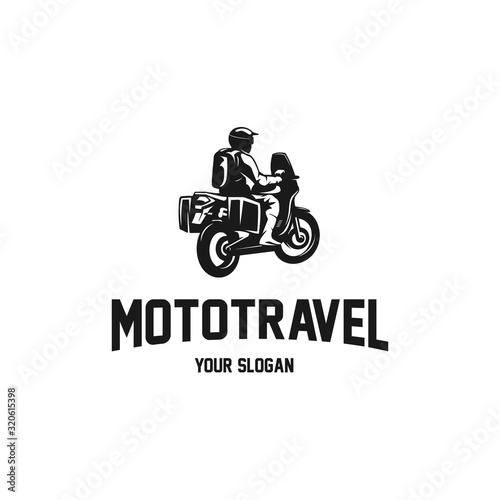motorcycle adventure for traveler silhouette logo