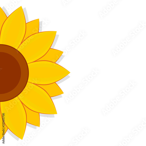 Half sunflower icon. Clipart image isolated on white background