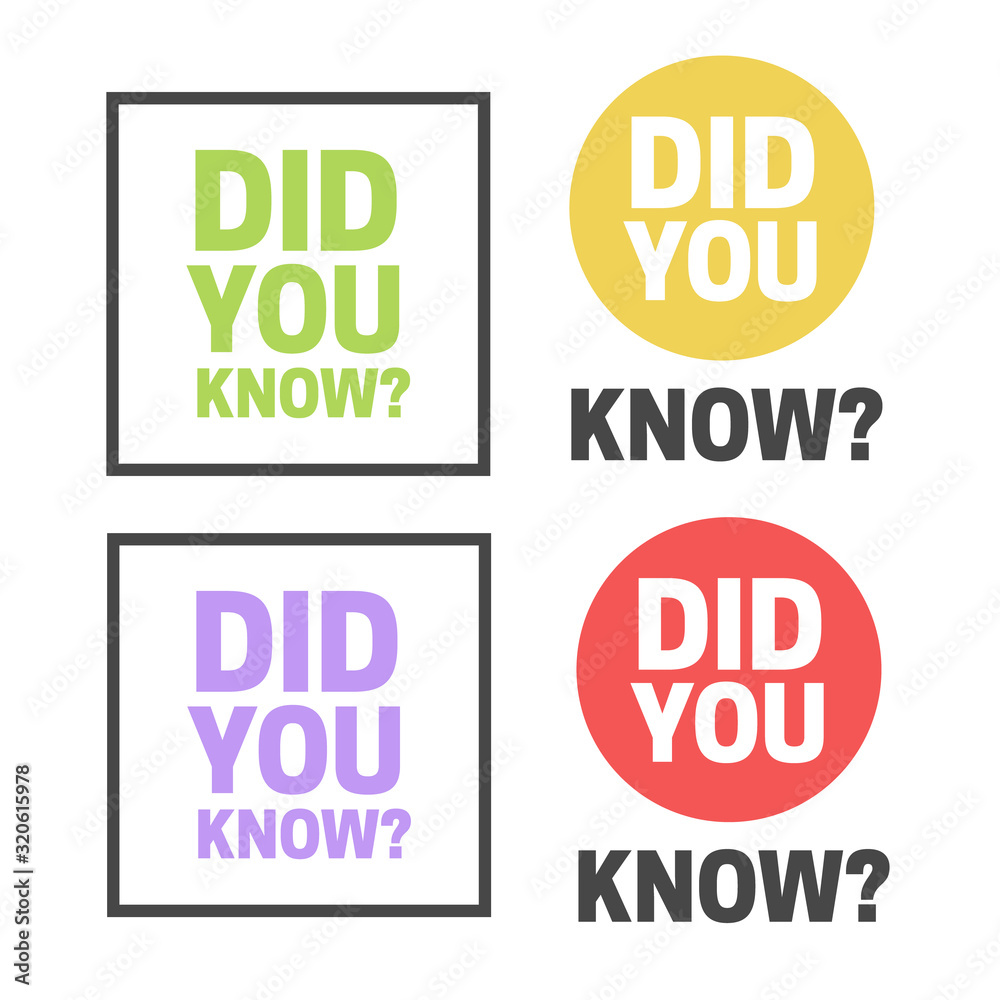 Did You Know badge vector. Did You Know question Did You Know badge vector. Did You Know question