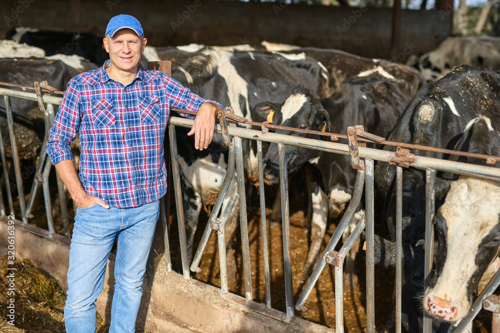 Portrait of a man on livestock ranches.