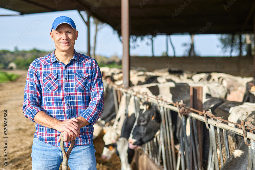 Portrait of a man on livestock ranches. Portrait of a man on livestock ranches.