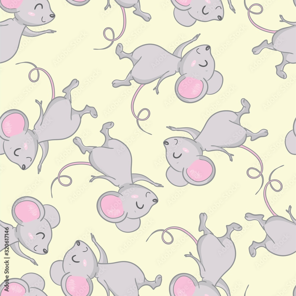 Obraz cute mouse pattern vector illustration