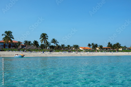 turquoise blue water at beach in Cuba, Varadero