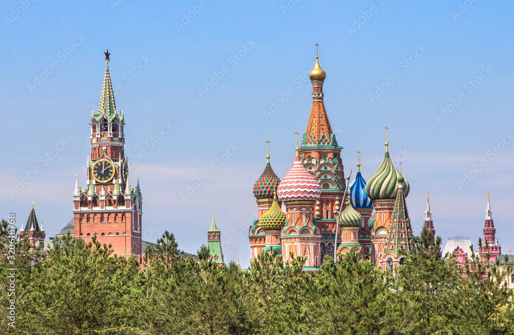 View of the Moscow Kremlin and St. Basil the Blessed, Russia