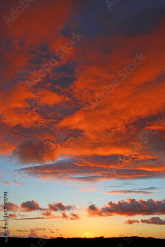Fototapeta Naklejka Na Ścianę i Meble -  Winter Sunset Clouds in North Devon	