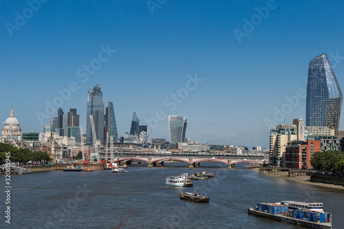 Blackfriars Bridge, London Skyscrapers Skyline and River Thames, London