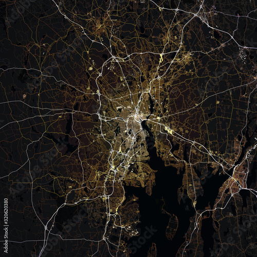 Map Providence city. Rhode Island