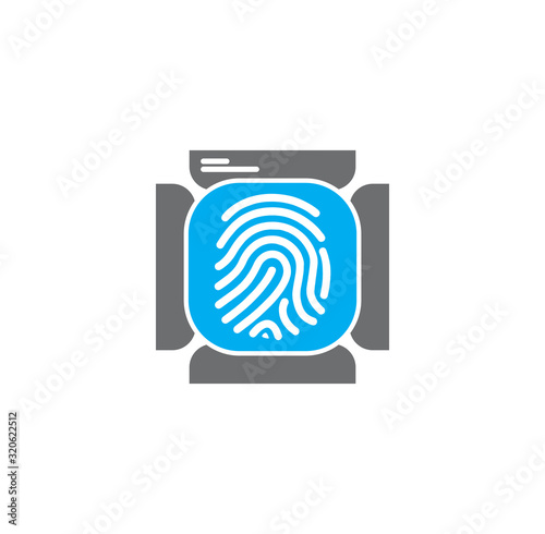 Finger Print security related icon on background for graphic and web design. Creative illustration concept symbol for web or mobile app