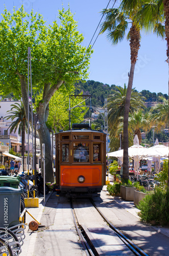 Famous tram of Puerto de Soller, Mallorca, Spain