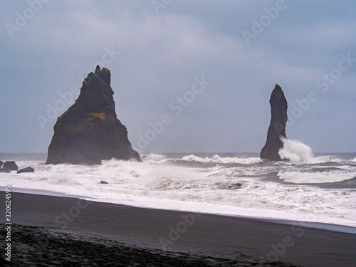 Beautiful landscapes of Iceland, church beaches, adventure tourism, wild Europe