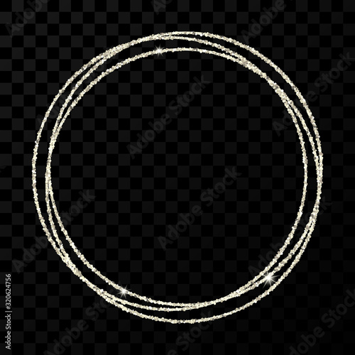 Silver shiny circle frame with light effects
