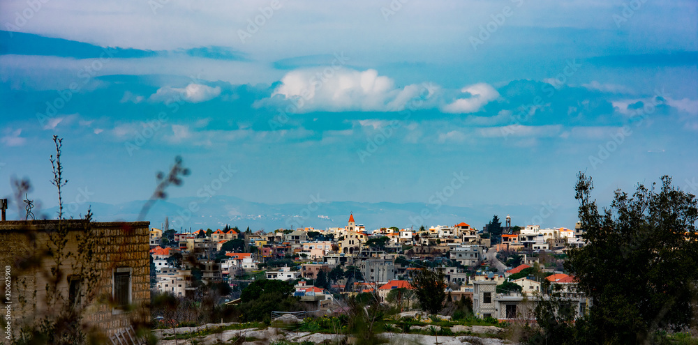 Panorama view of the village Kobayat in North Lebanon