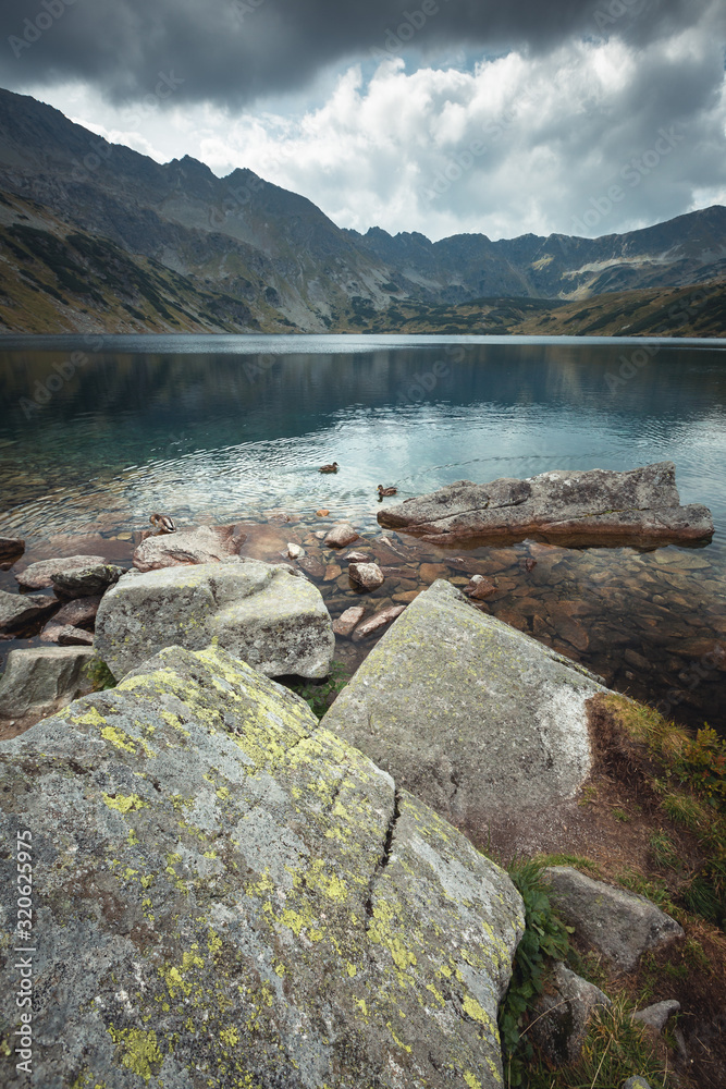 Mountain view. Valley of Five Ponds in the Tatra mountains.