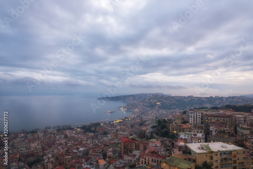 Dramatic sky under Naples city, Naples bay (Napoli bay), Italy