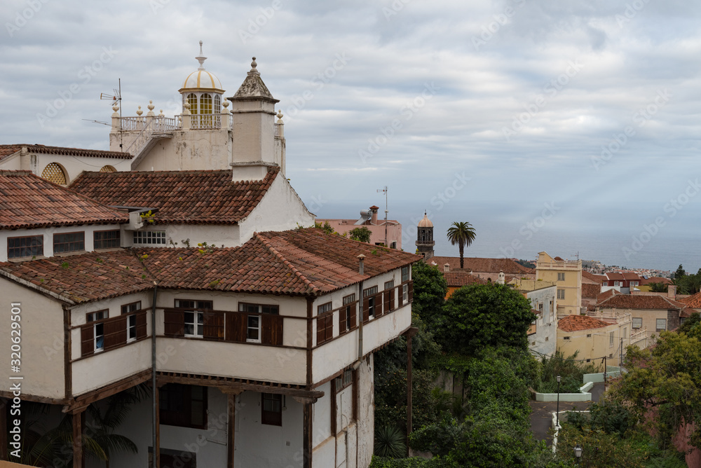 Old mansions in the historic center in the village of La Orotava, Tenerife, Canary Islands
