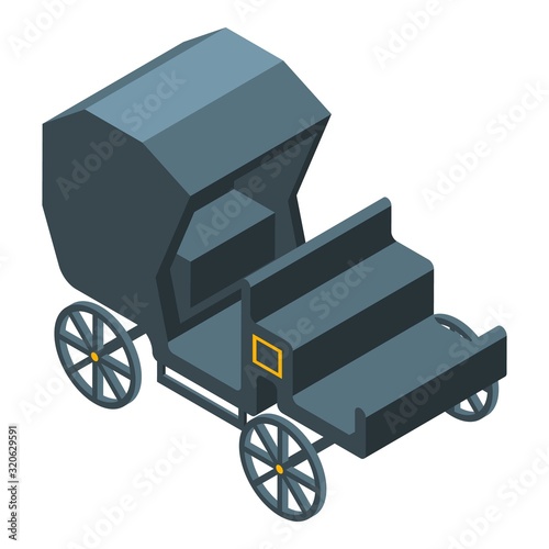 Closed carriage icon. Isometric of closed carriage vector icon for web design isolated on white background