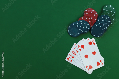 Playing cards and chips.