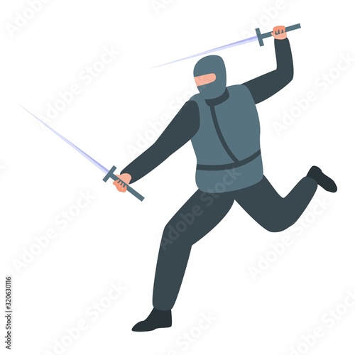Ninja swords icon. Isometric of ninja swords vector icon for web design isolated on white background