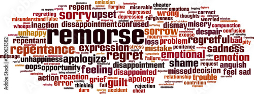 Remorse word cloud