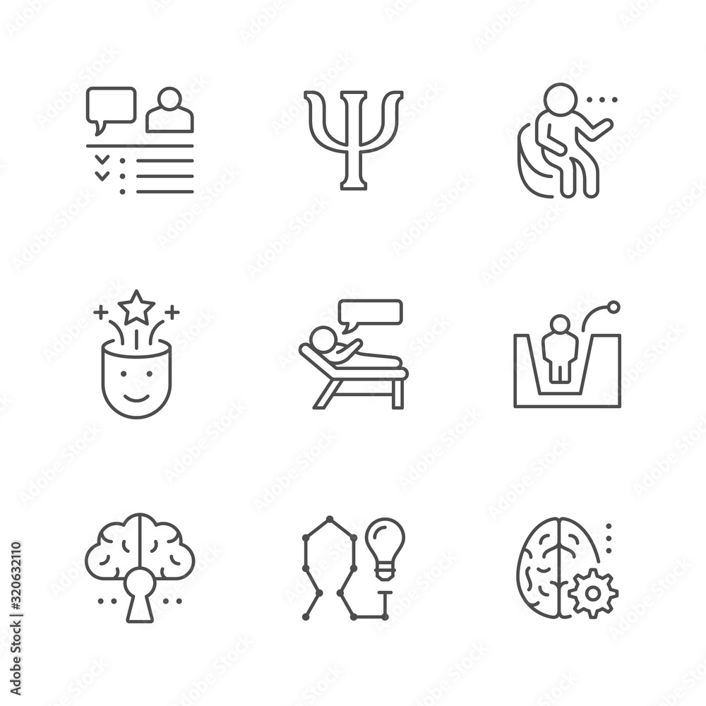 Set line icons of psychology Set line icons of psychology