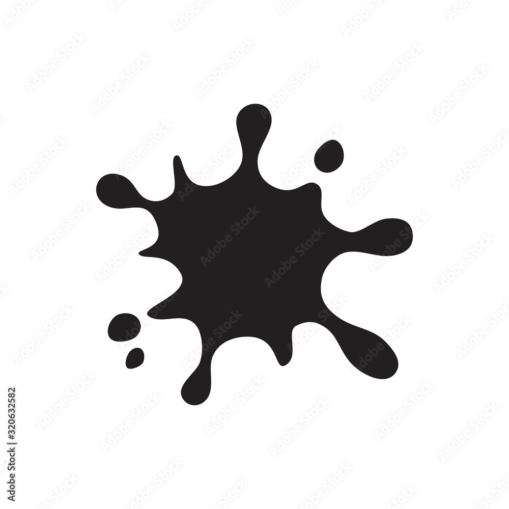 Splash of liquid, water or ink black isolated vector icon. Splatter blot symbol. Splash of liquid, water or ink black isolated vector icon. Splatter blot symbol.
