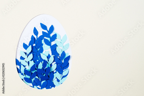paper egg with paper flowers for Easter