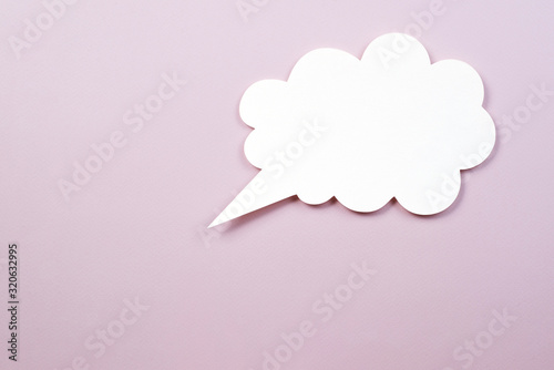 cloud for thoughts or notes on a pink background