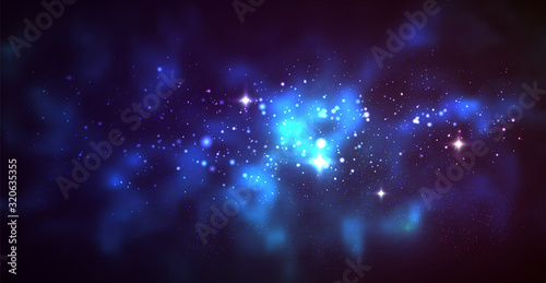 Vector cosmic illustration. Beautiful colorful space background