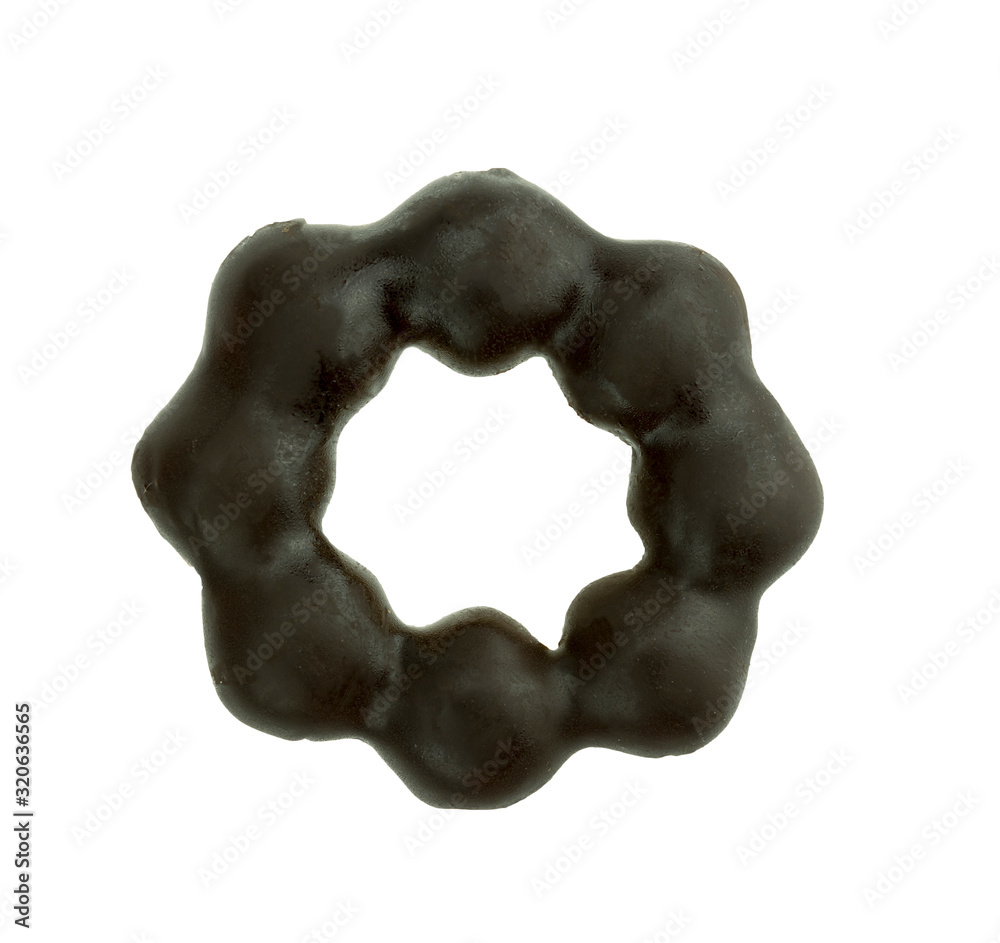 donuts isolated on white background. Top view.