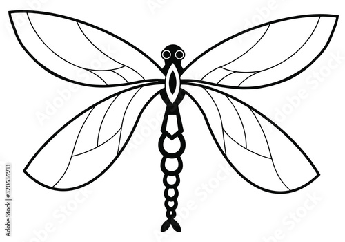 dragonfly on white background